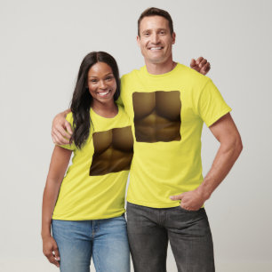 Heftiger T - Shirt mit Fake-ABS (dunkle Haut)