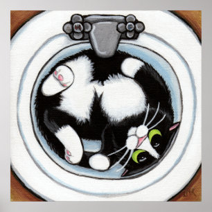 Heftigkeit (v3) in Braun   Katzenkunst Poster