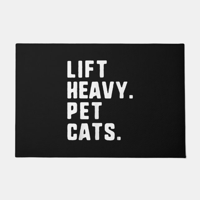 Heftkatzen für Hobbyhure Funny Gym Workout Lifting Fußmatte (Vorderseite)