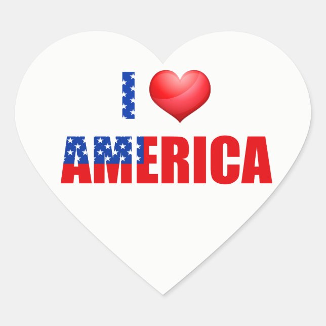 Heftklammer - I Liebe Amerika Herz-Aufkleber (Vorderseite)