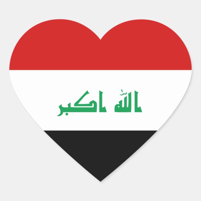 Heftpflaster für die Irak-Flagge Herz-Aufkleber (Vorderseite)