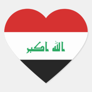 Heftpflaster für die Irak-Flagge Herz-Aufkleber