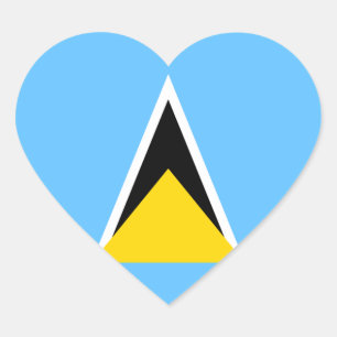 Heftpflaster von Saint Lucia Herz-Aufkleber