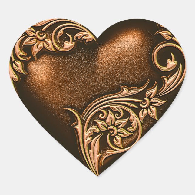 Heftrolle Chocolate Brown w Gold Herz-Aufkleber (Vorderseite)