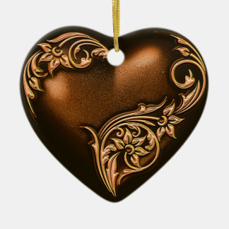 Heftrolle Chocolate Brown w Gold Keramikornament