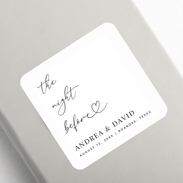 Heftschrift The Night Before Probe Dinner Quadratischer Aufkleber (Von Creator hochgeladen)