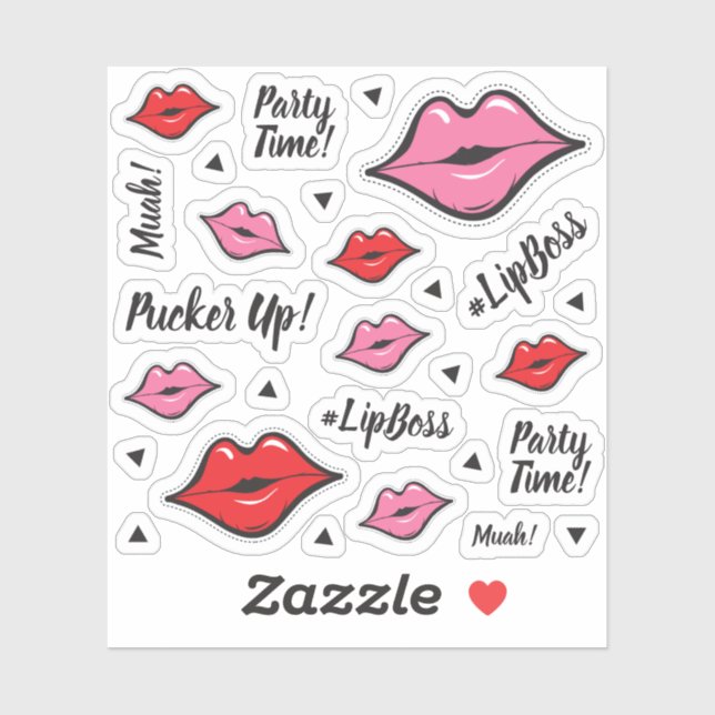 Heftspulensticker für Lipstick-Lippenspanner Aufkleber (Blatt)