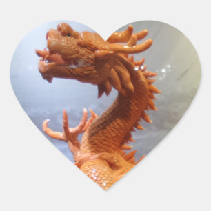 Heftsticker für den chinesischen Drachen Herz-Aufkleber