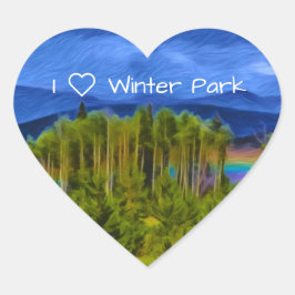 Heftsticker für Winter Park Herz-Aufkleber