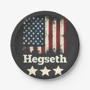 Hegseth Trump Administration American Flag Pappteller