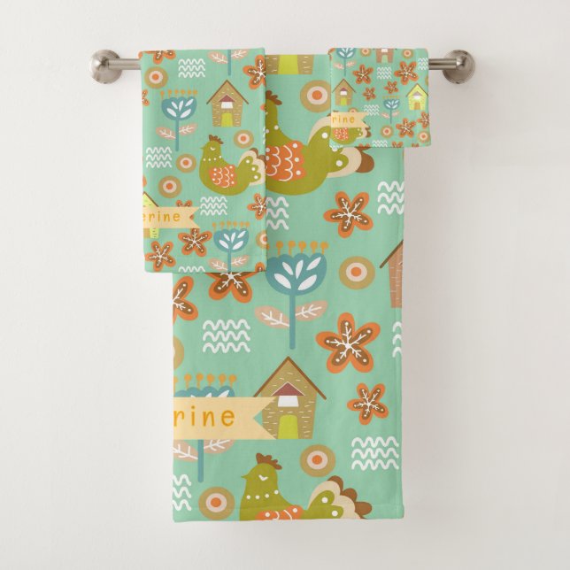 Hehe House Country Skandinavien Aquamarin Badhandtuch Set (Insitu)