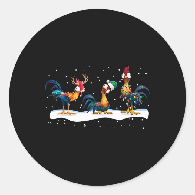 Hei Hei Chicken Christmas - Uni Runder Aufkleber (Vorderseite)