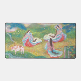 Heian Elysium: Ladies in a Spring Meadow Schreibtischunterlage