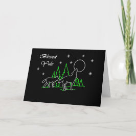 Heide gesegnetes Weihnachten mit Wölfen und Mond