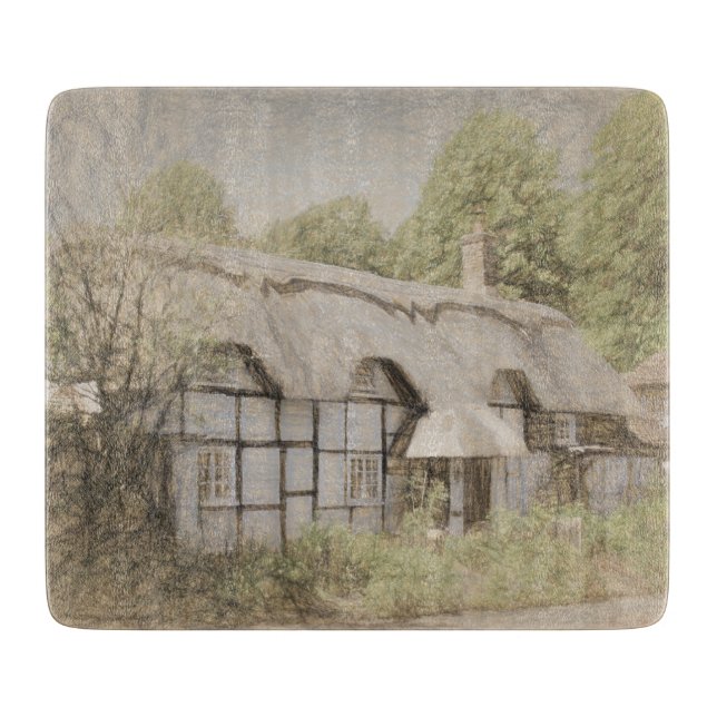 Heide-Hütte Schneidebrett (Vorderseite)