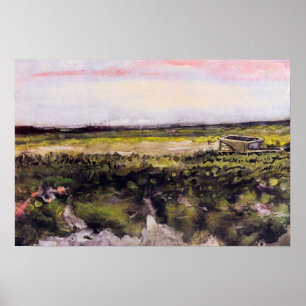 Heide mit einer Schubkarre von Vincent van Gogh Poster