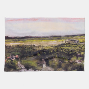 Heide mit Schubkarre von Vincent van Gogh Geschirrtuch