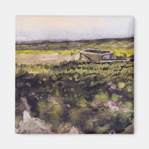 Heide mit Schubkarre von Vincent van Gogh Magnet