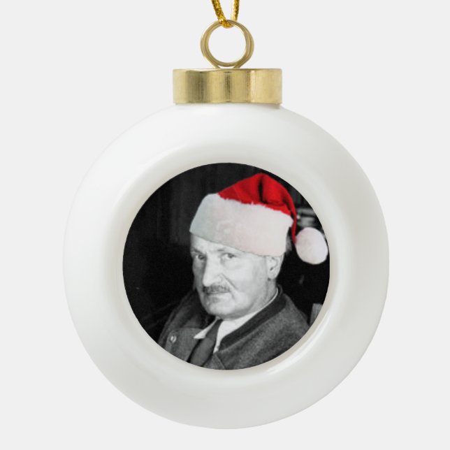 Heidegger Weihnachtsverzierung Keramik Kugel-Ornament (Vorderseite)