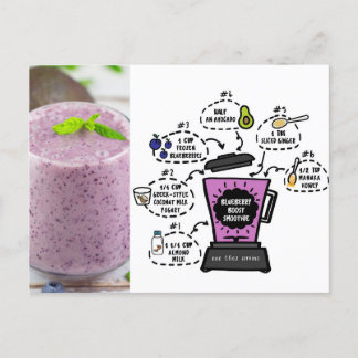Heidelbeere-Smoothie-Rezept Postkarte