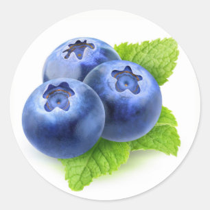 Heidelbeeren und Minze Runder Aufkleber