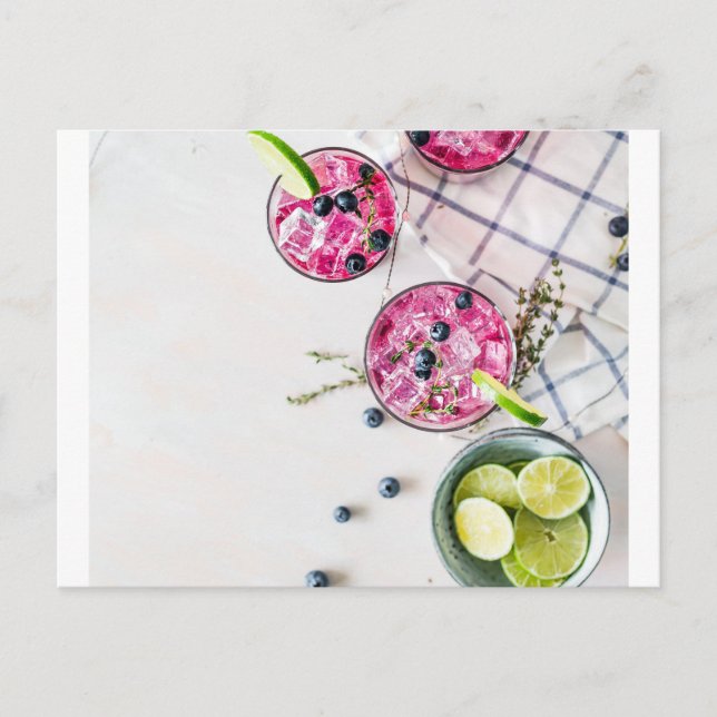 Heidelbeergetränke Limon Postkarte (Vorderseite)