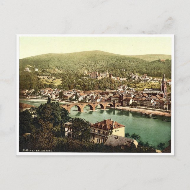 Heidelberg, aus dem Philosophenweg, Baden, G Postkarte (Vorderseite)