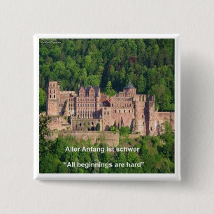 Heidelberg Castle In German & German Saying Button