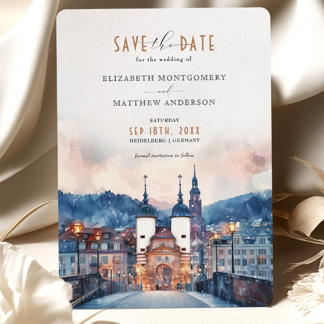 Heidelberg Deutschland Save the Date Wedding Card Einladung (Von Creator hochgeladen)
