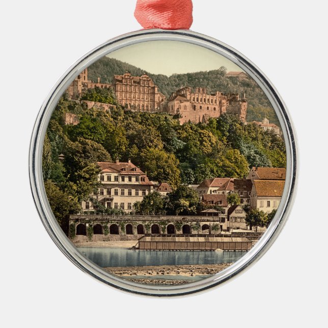 Heidelberg II, Baden-Württemberg, Deutschland Silbernes Ornament (Vorne)