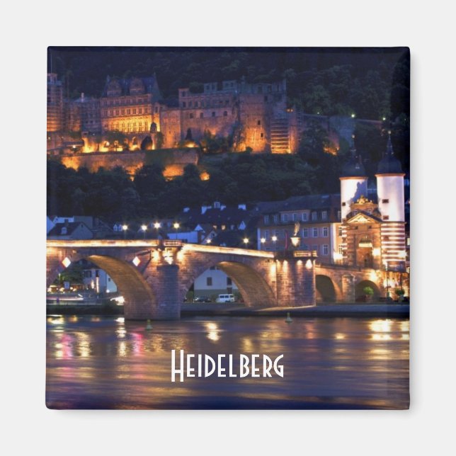 Heidelberg im Nachtmagnet Magnet (Vorne)