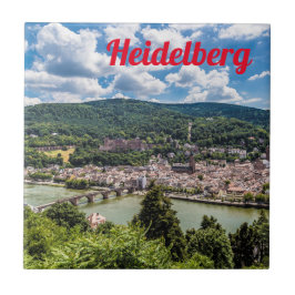 Heidelberg Neckar Panorama Deutschland Fliese
