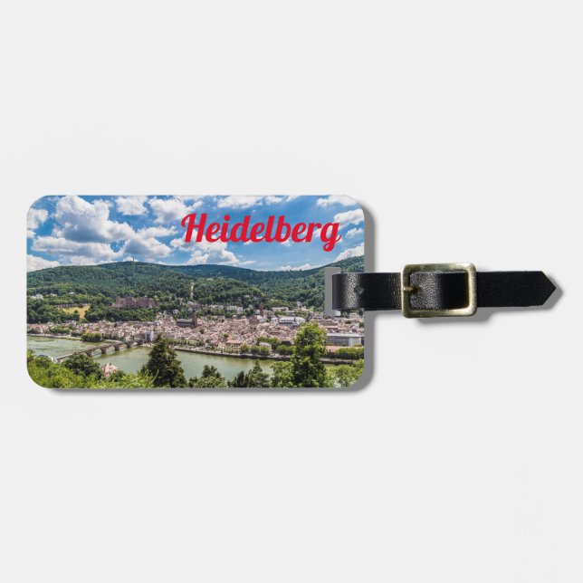 Heidelberg Neckar Panorama Deutschland Gepäckanhänger (Vorderseite horizontal)