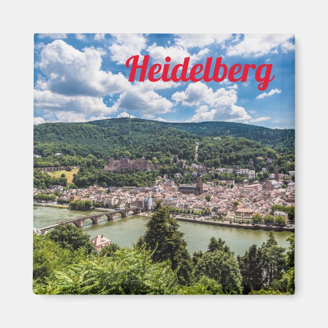 Heidelberg Neckar Panorama Deutschland Magnet (Vorne)
