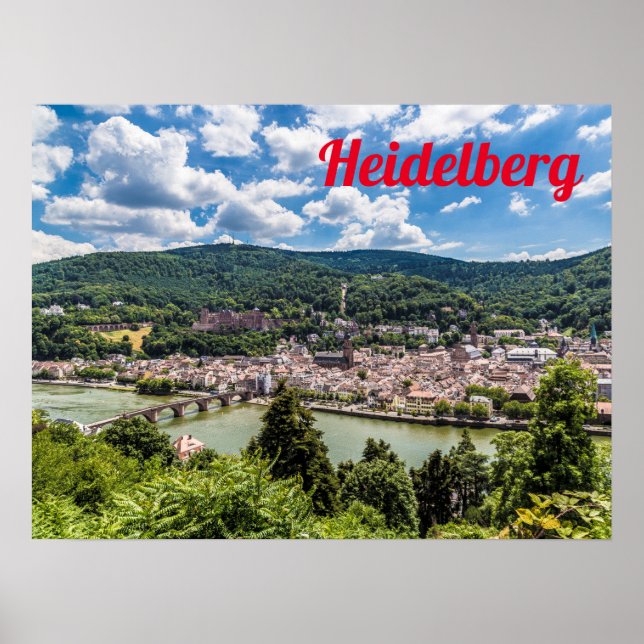 Heidelberg Neckar Panorama Deutschland Poster (Vorne)
