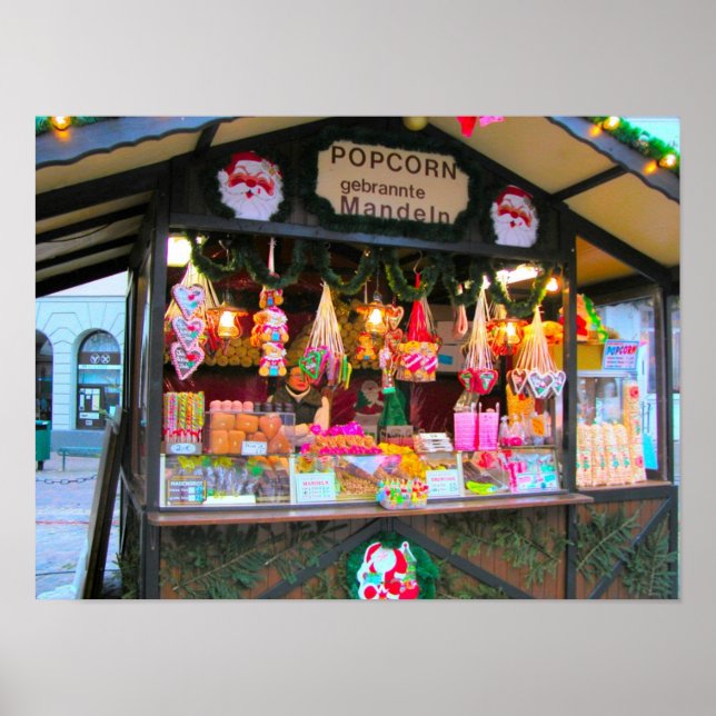 Heidelberger Weihnachtsmarkt, Süßigkeiten und Popc Poster (Vorne)