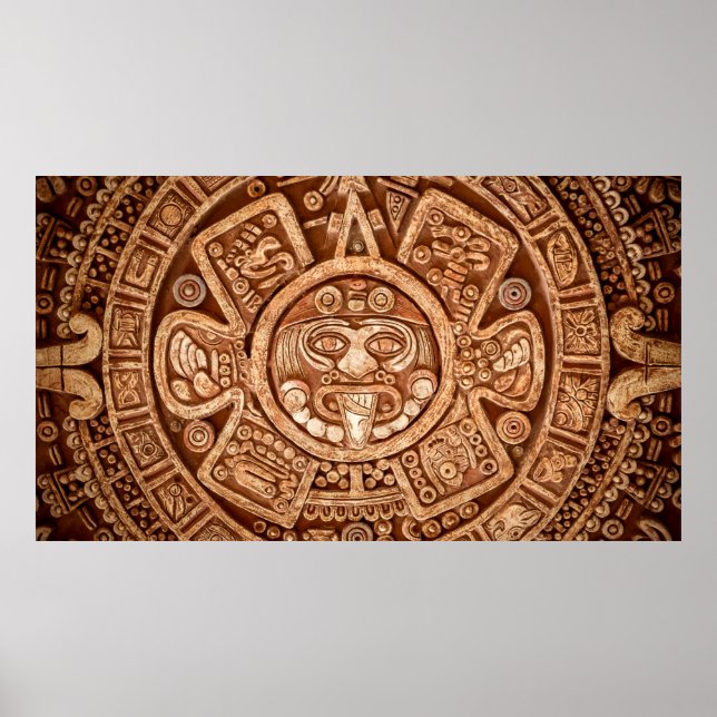 Heidenschmuck eines Stammes Maya-Textur Poster (Vorne)