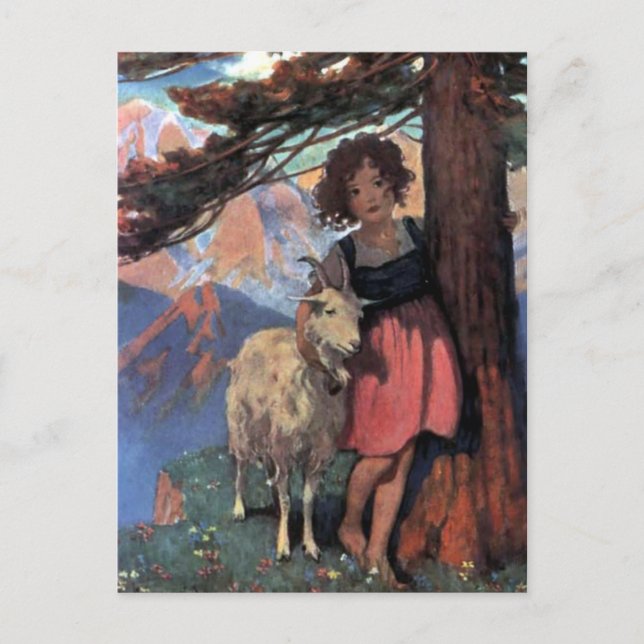 Heidi auf einem Berggipfel von Jessie Willcox Smit Postkarte (Vorderseite)