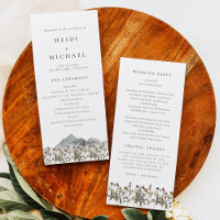 HEIDI Boho Wildblume Long Wedding Program Card