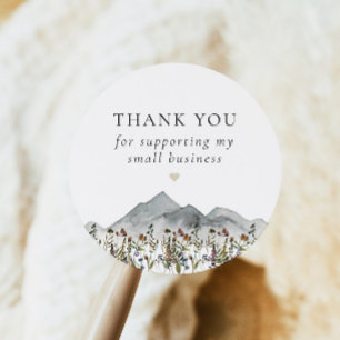 HEIDI Boho Wildblume Small Business Vielen Dank Runder Aufkleber