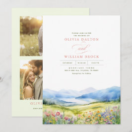 Heidi Mountains Wildblumen Hochzeit 3 Fotos Einladung