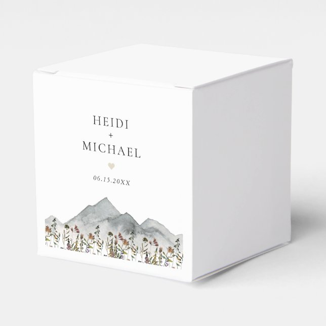 HEIDI Mute Tone Boho Wildblume Wedding Geschenkschachtel (Vorderseite)