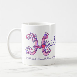 Heidi Name Bedeutung Herz Blume H Monogramm Tasse