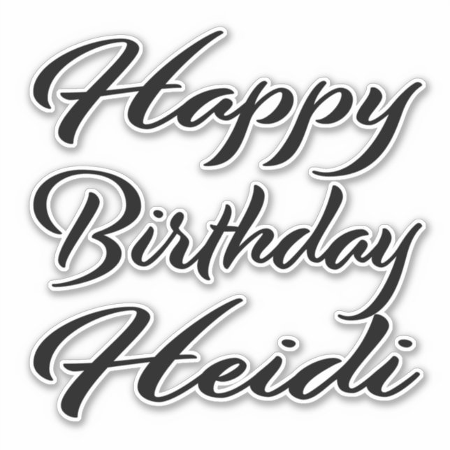 Heidi Name Vorname black Sticker Geburtstag (Vorderseite)