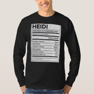 Heidi Nutrition Information Problem lösen hartes W T-Shirt