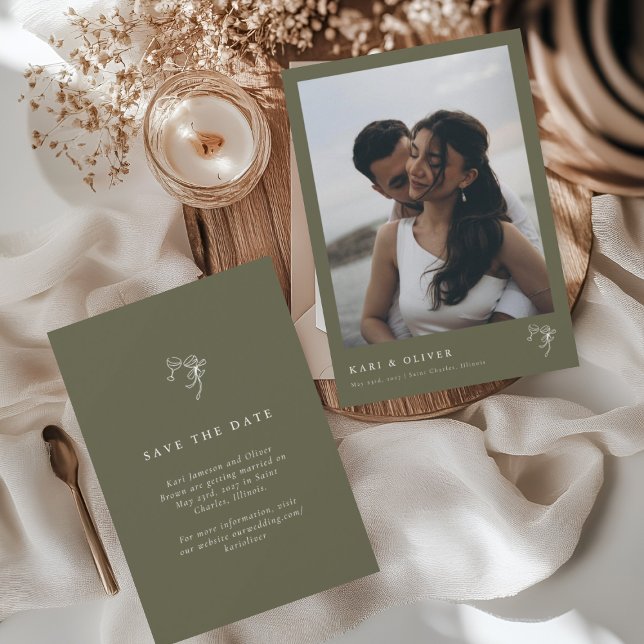 HEIDI Olive Foto Wedding Save The Date (Von Creator hochgeladen)