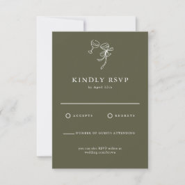 HEIDI Olive Green Wedding RSVP Card Karte