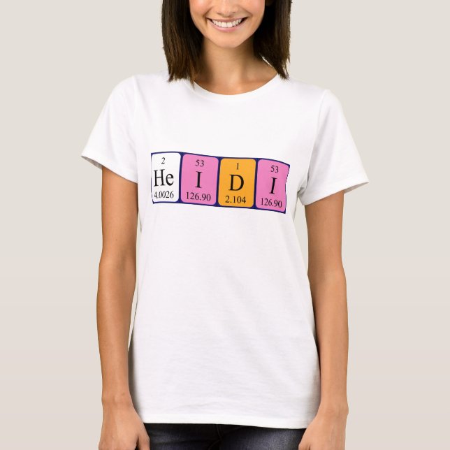 Heidi Periodenname Shirt (Vorderseite)