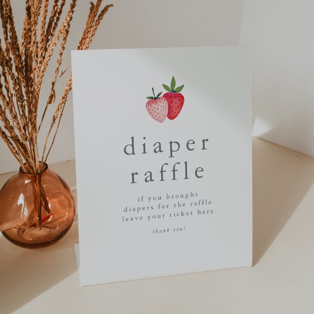 HEIDI Pink Berry Sweet Baby Dusche Windelwanne Win Sockelschild (HEIDI Pink Berry Sweet Baby Shower Diaper Raffle Pedestal Sign)