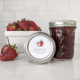 HEIDI Pink Strawberry Jam Baby Dusche Vielen Dank Runder Aufkleber